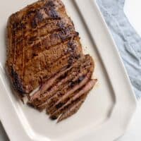 A flank steak after being pan fried.