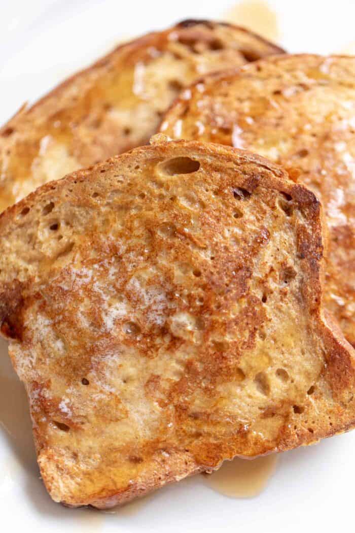 Close up shot of apple fritter french bread.