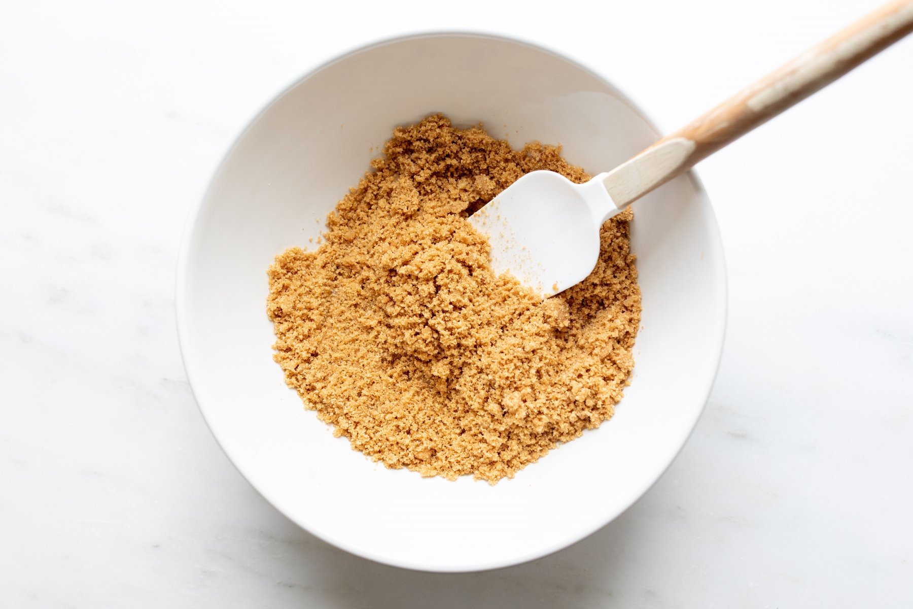 graham cracker crumbs in a white bowl