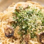 gremolata on bed of pasta