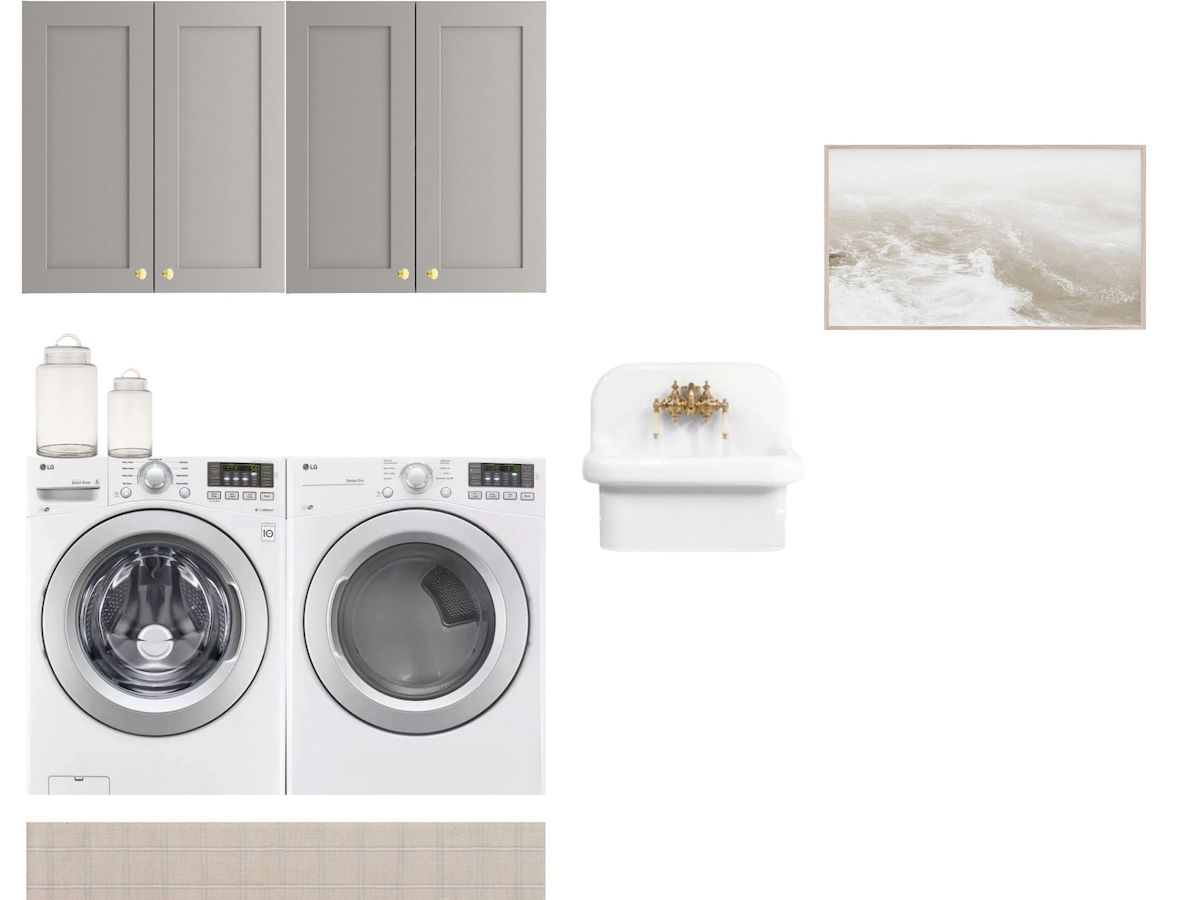 mood board of laundry room