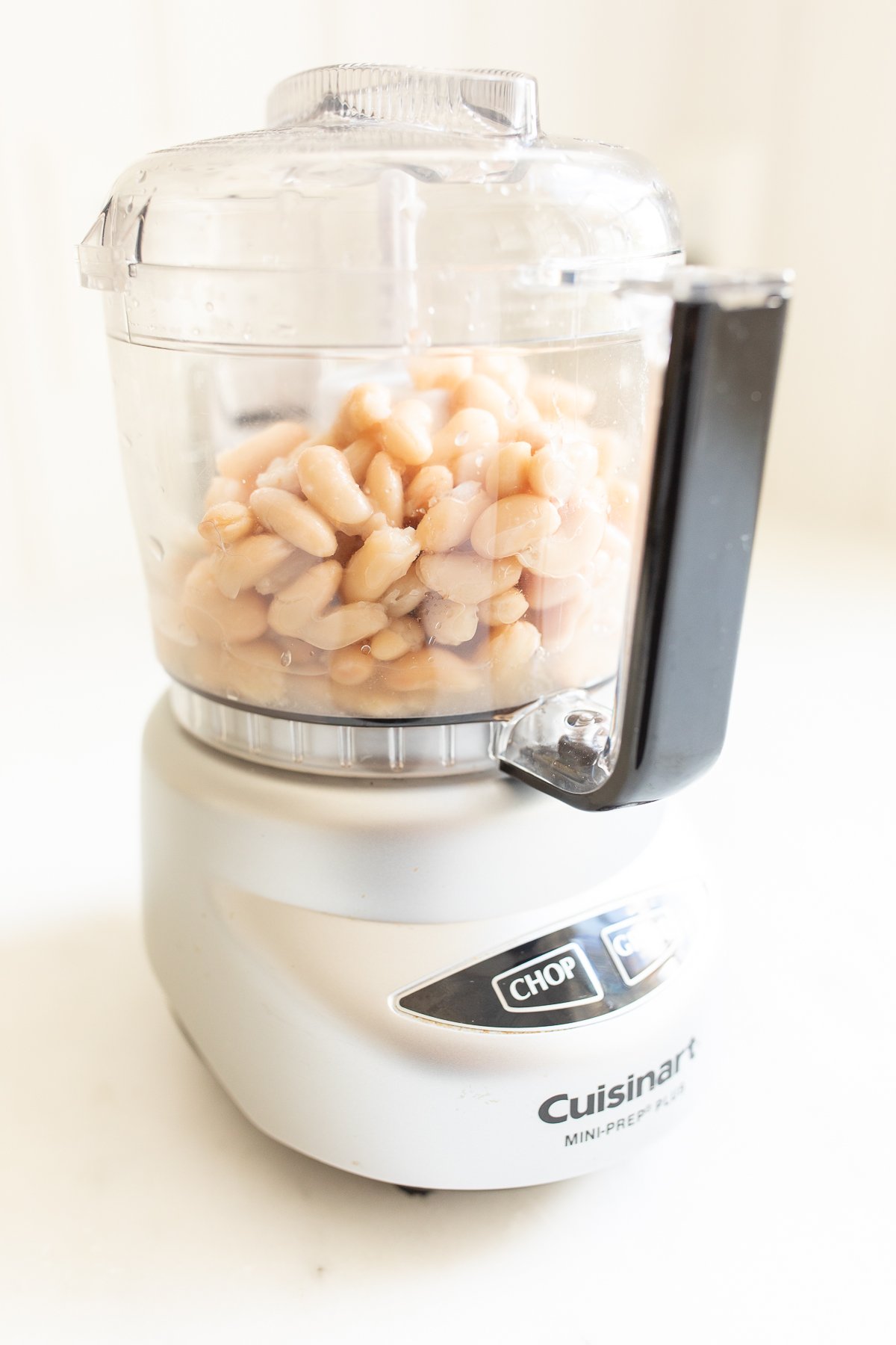 White beans in a food processor