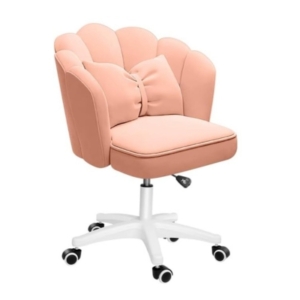 A pink office chair on casters perfect for a tween girl bedroom.