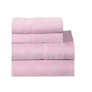 Looking for tween girl bedroom ideas? Check out this cute pink sheet set with a bow on it!