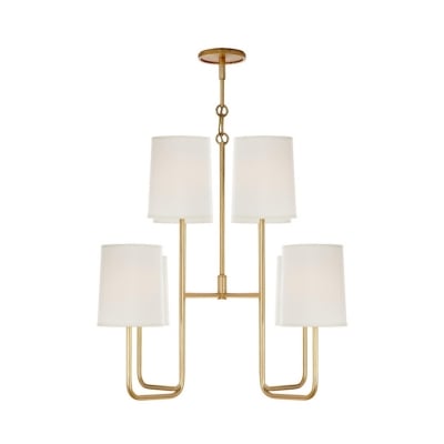 A brass chandelier