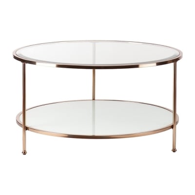 a brass and glass coffee table