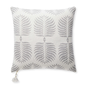 gray block print pillow