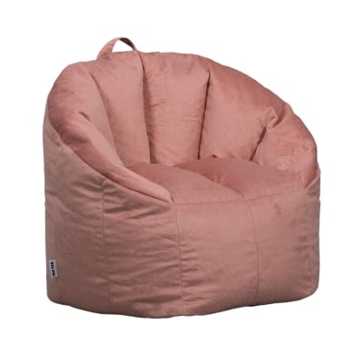 a dusty mauve pink bean bag chair for kids