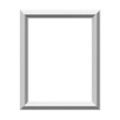 A white rectangle of picture frame moulding against a white background.