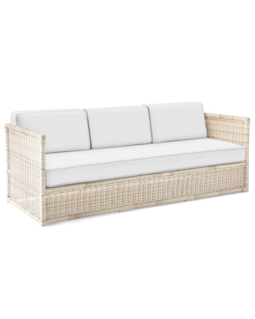 whitewashed wicker sofa