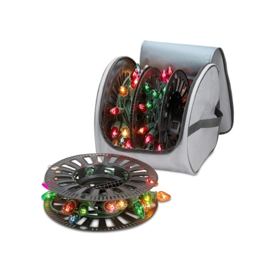 A Christmas light spool for convenient Christmas storage.