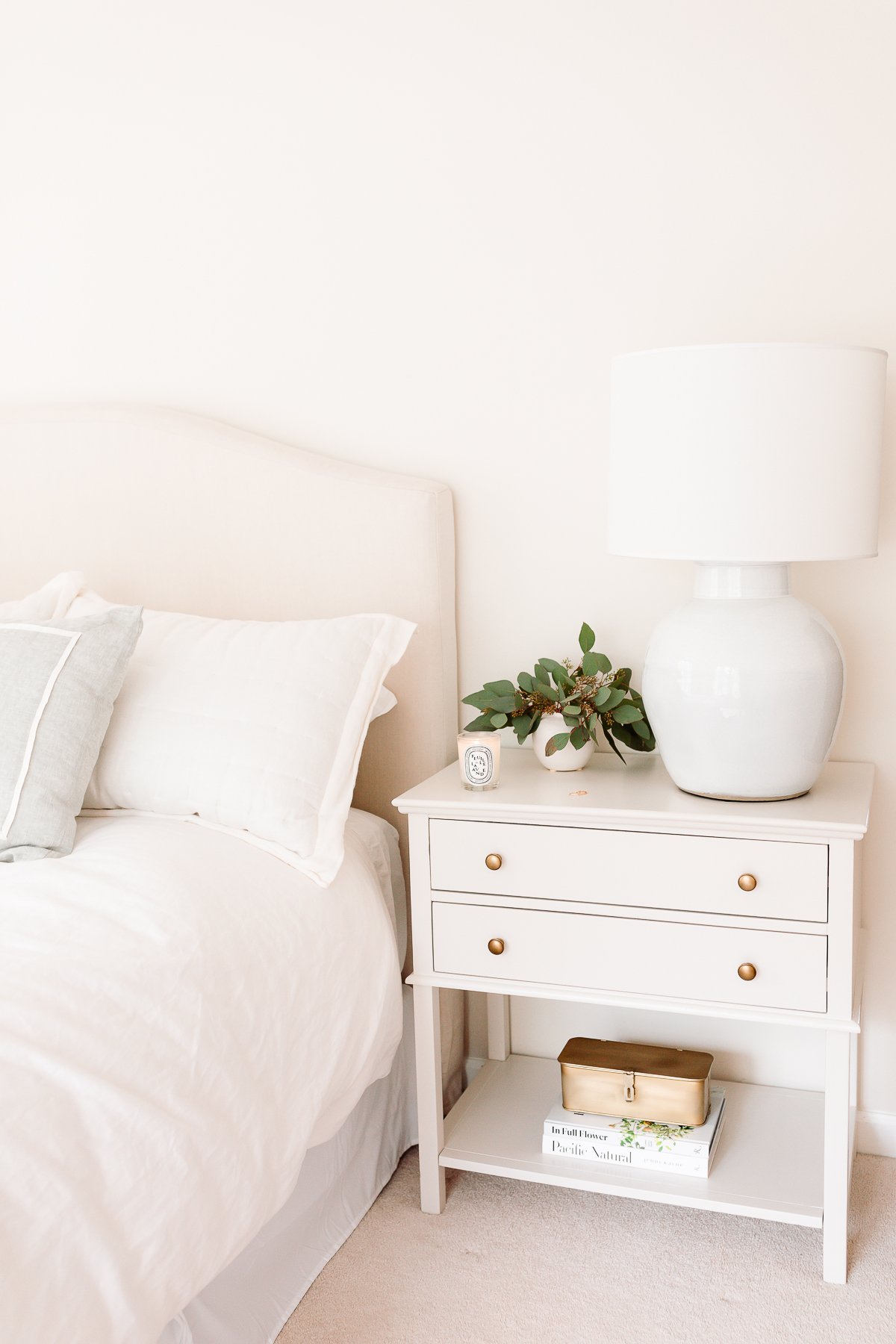 bedroom with warm white paint