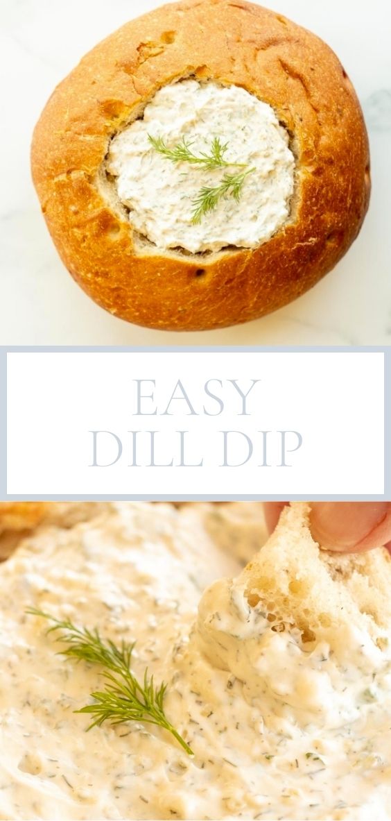 A bread bull full of a homemade dill dip recipe