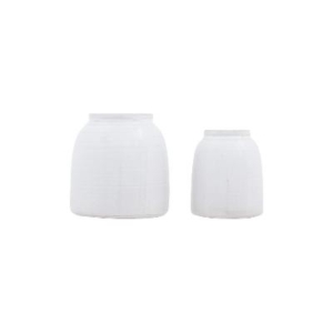 2 white vases