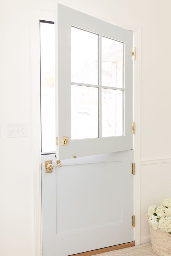 A dutch door painted in Silver Gray