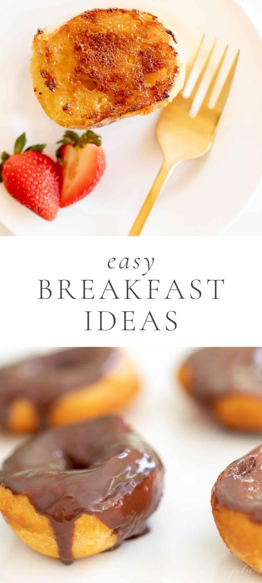 chocolate donuts and muffin with strawberries and fork