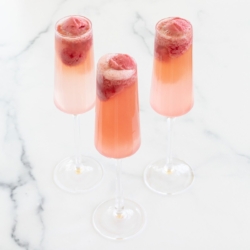 Three glasses of sorbet mimosas