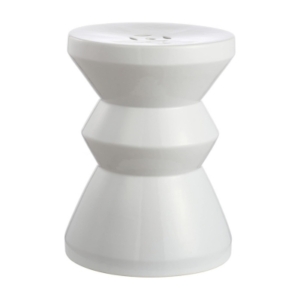 A ceramic stool on a white background.