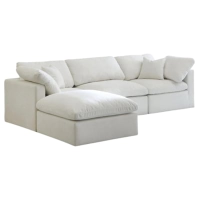 A white sectional RH Cloud sofa dupe