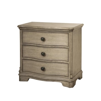 a bow front wooden nightstand RH dupe