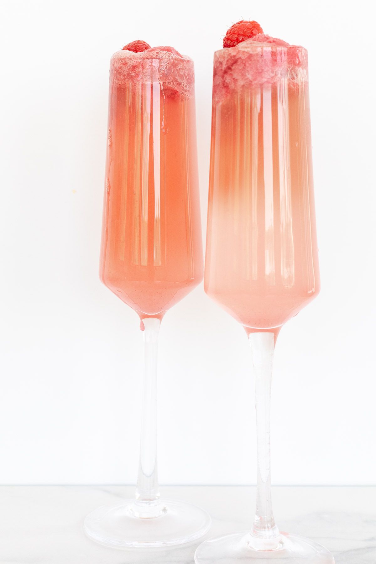 sorbet mimosas in glasses