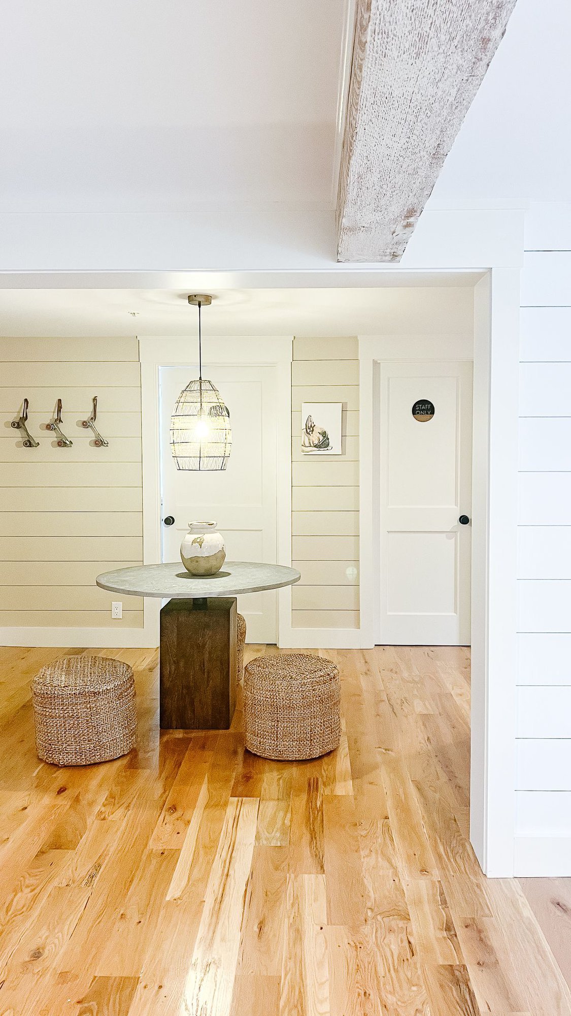 A small dining area in a boutique hotel on Martha's Vineyard