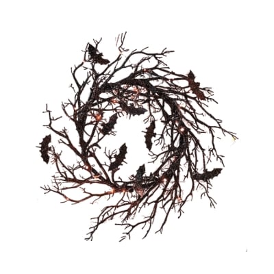 a black bat wreath from Amazon halloween