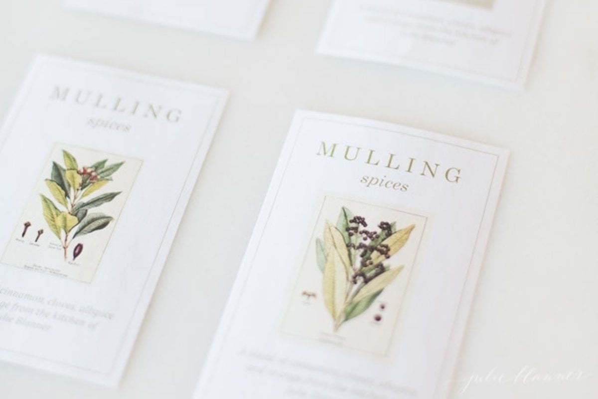 Printable labels for mulling spices