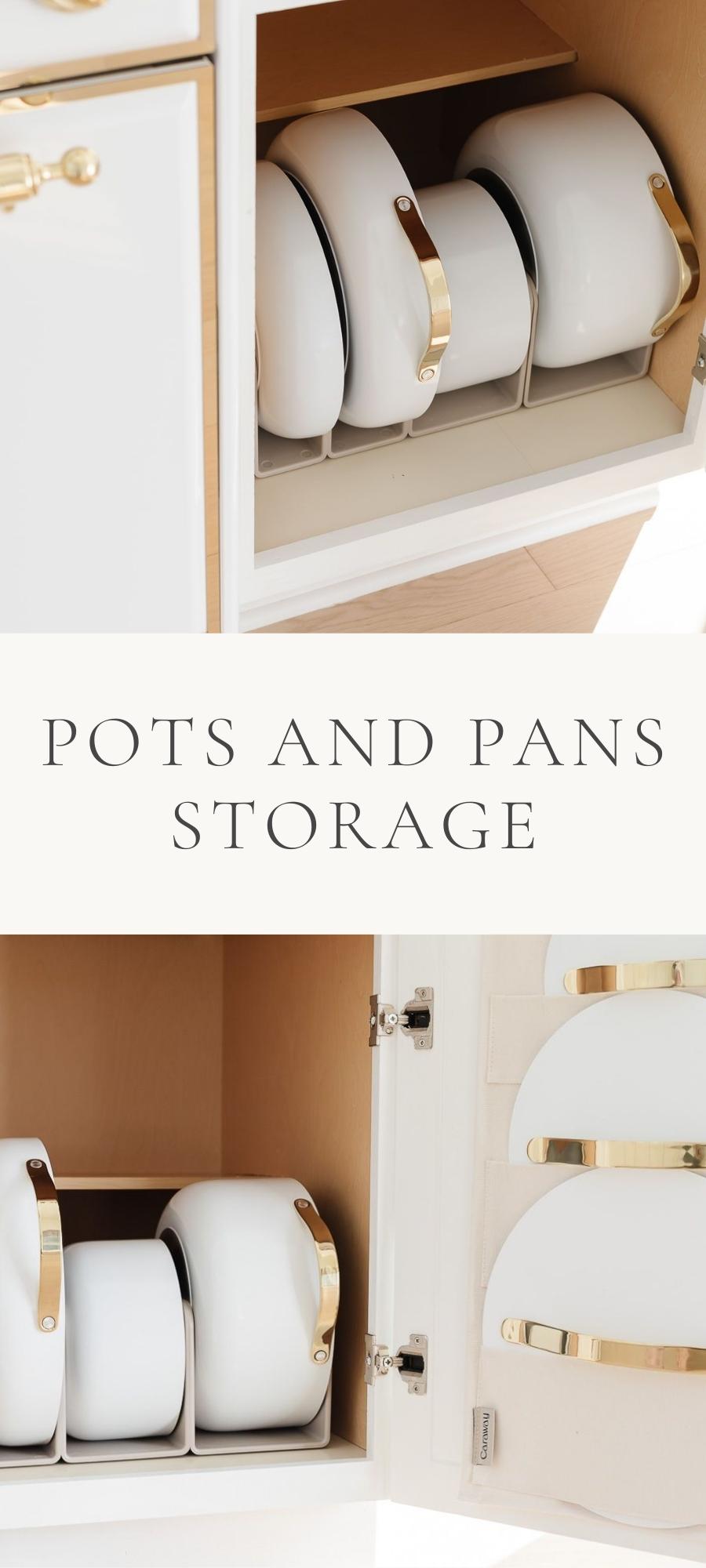 pots and pans in drawers