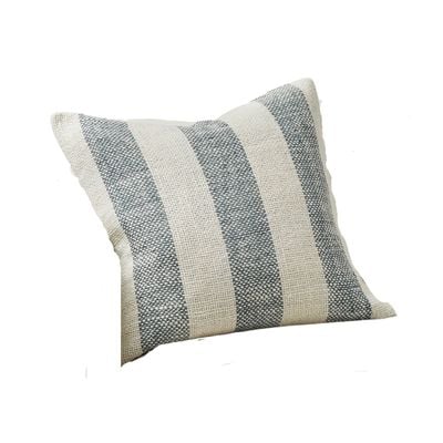 a blue striped pillow cover