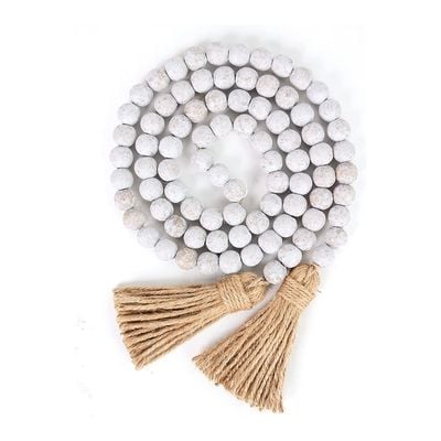 white wood beads