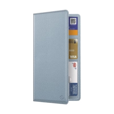 An Amazon wallet with credit cards inside.