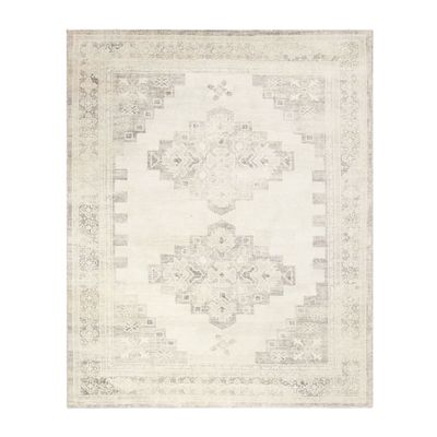 A beige medallion rug in a pottery barn looks for less guide. 