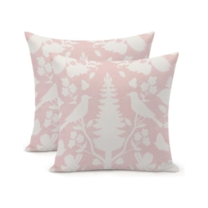 Pink and white bird pillow covers available on Amazon.