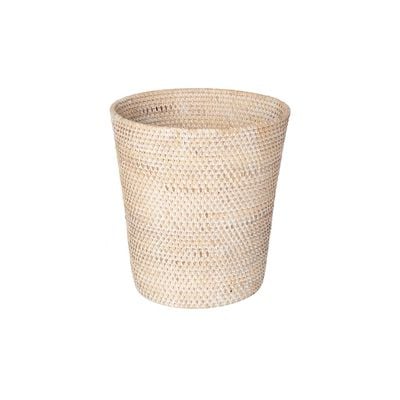 a rattan waste basket