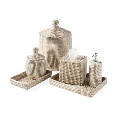 rattan vanity bathroom accessories