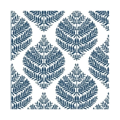 Navy blue and white patterned Amazon wallpaper.