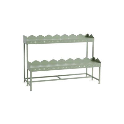 a green scalloped etagere from Julia Berolzheimer for Target