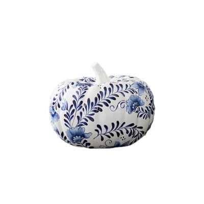 a blue and white chinoiserie faux pumpkin