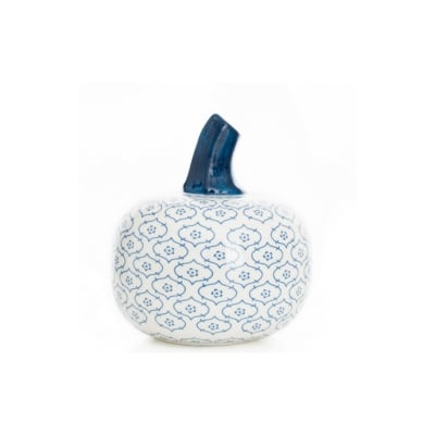 a blue and white chinoiserie faux pumpkin