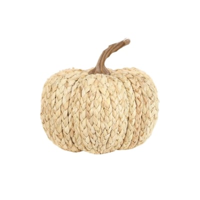 A woven faux pumpkin