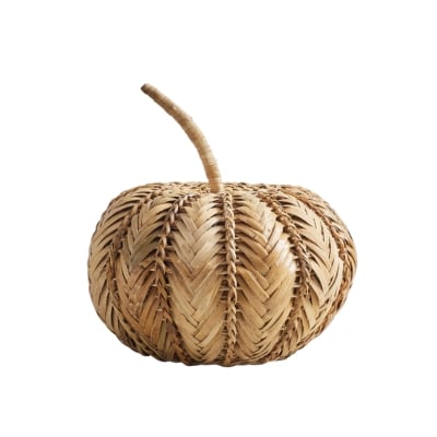 A woven faux pumpkin