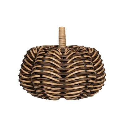 A woven faux pumpkin