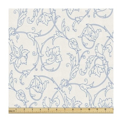 blue and white patterned outdoor fabric