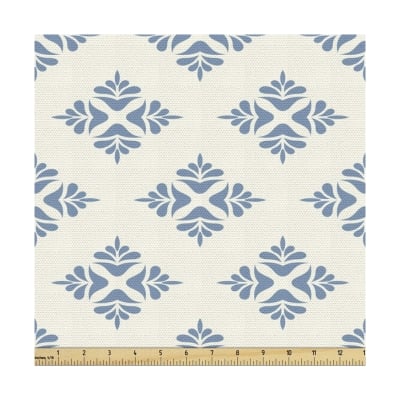 blue patterned outdoor fabric