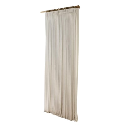 A pinch pleat curtain panel against a white background