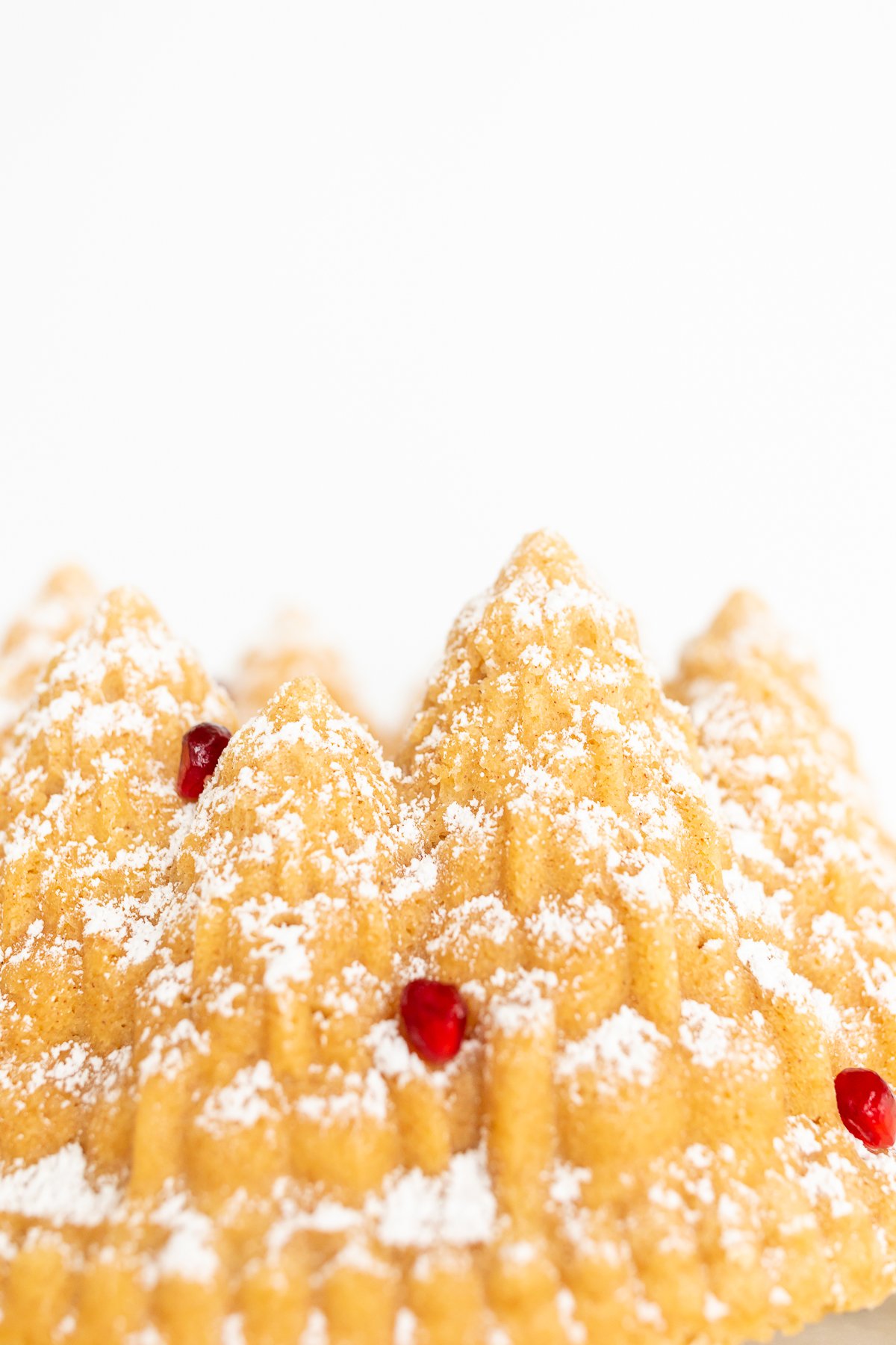 A Christmas Bundt cake on a plate.