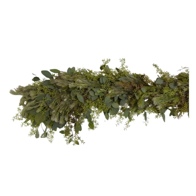 Eucalyptus garland on a white background.