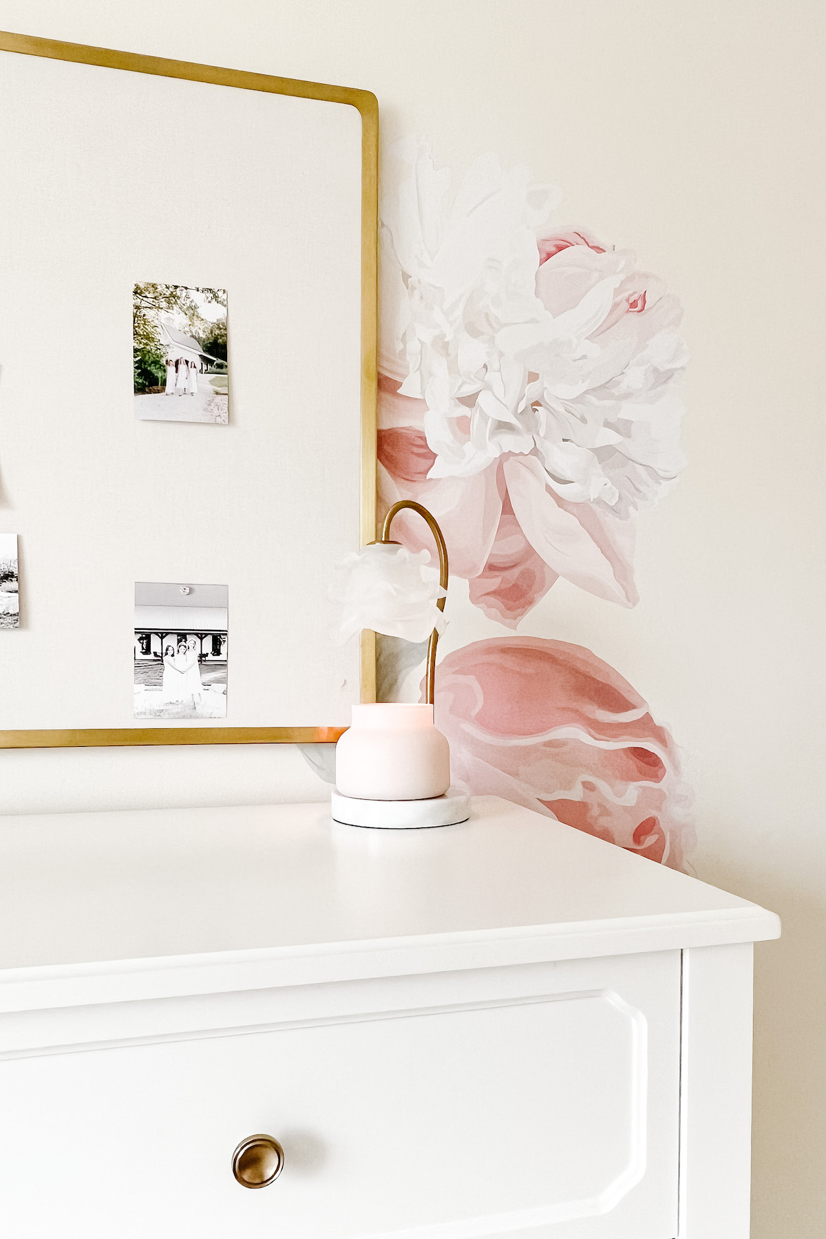 A candle warmer lamp with a ruffled glass shade.