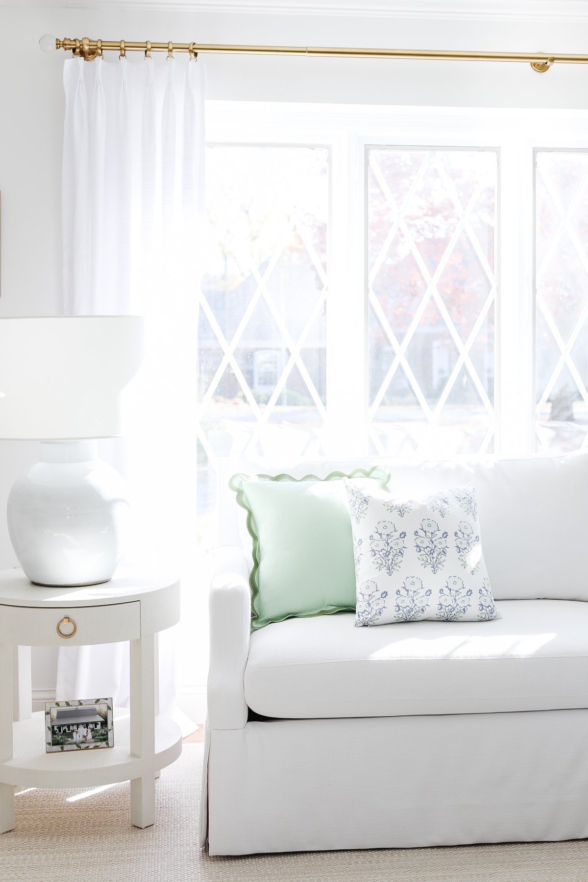 A Serena and Lily Sofa in a living room.